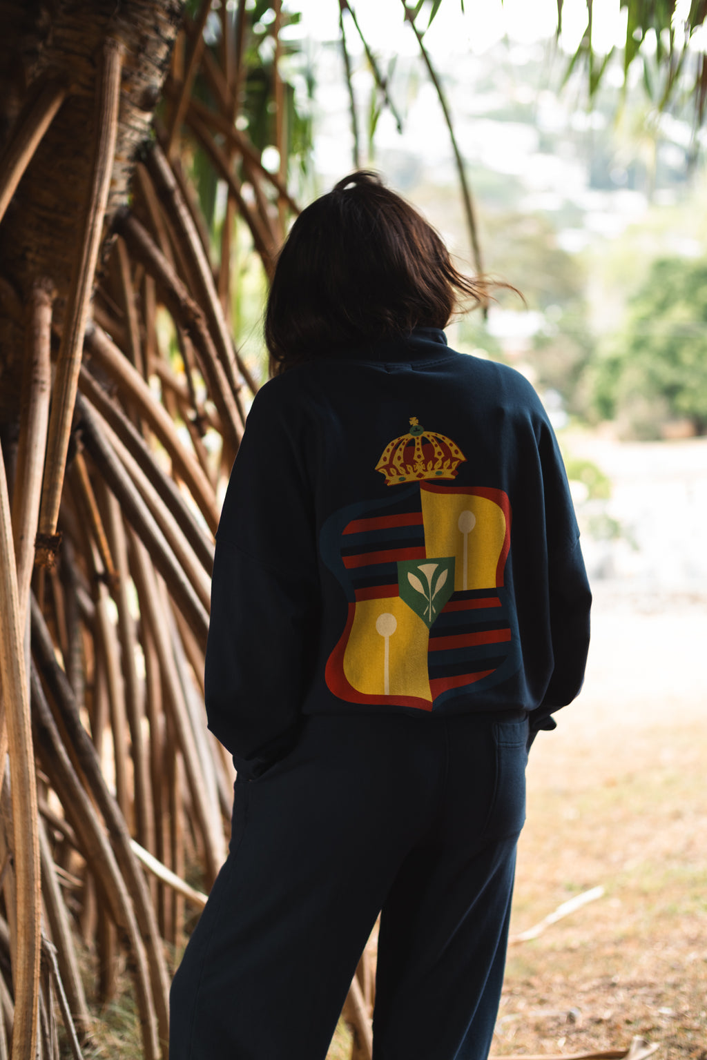 Ka Hae Kalaunu o Liliʻuokalani | Half Zip Sweatshirt - navy