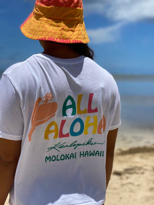 ALL ALOHA | Wahine Cropped Tee - white