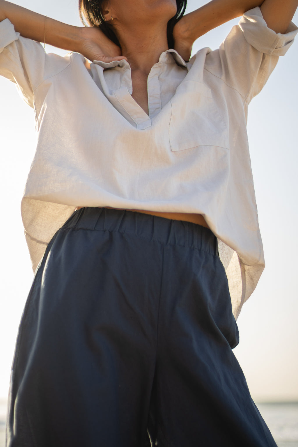 Pilialo | Wide-Leg Pants - navy