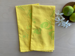 All Aloha | Dish towels - 2 pk | Pua Hau - yellow - *ASF*