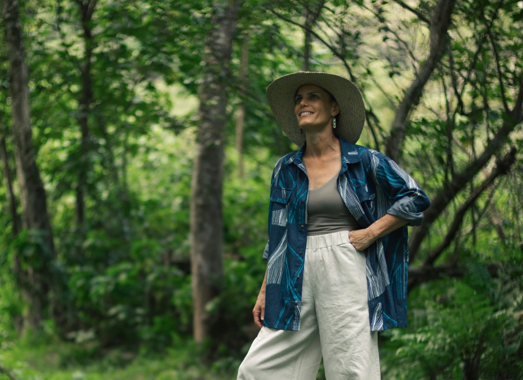 Nā Kahawai o Waipi'o | Kāne Longsleeve Overshirt - indigo