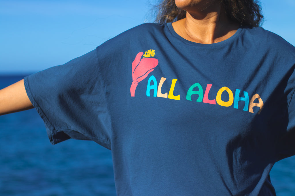 All Aloha | Oversized wahine tee - navy