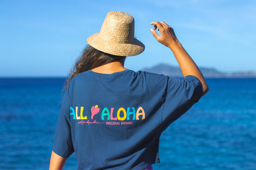 All Aloha | Oversized wahine tee - navy
