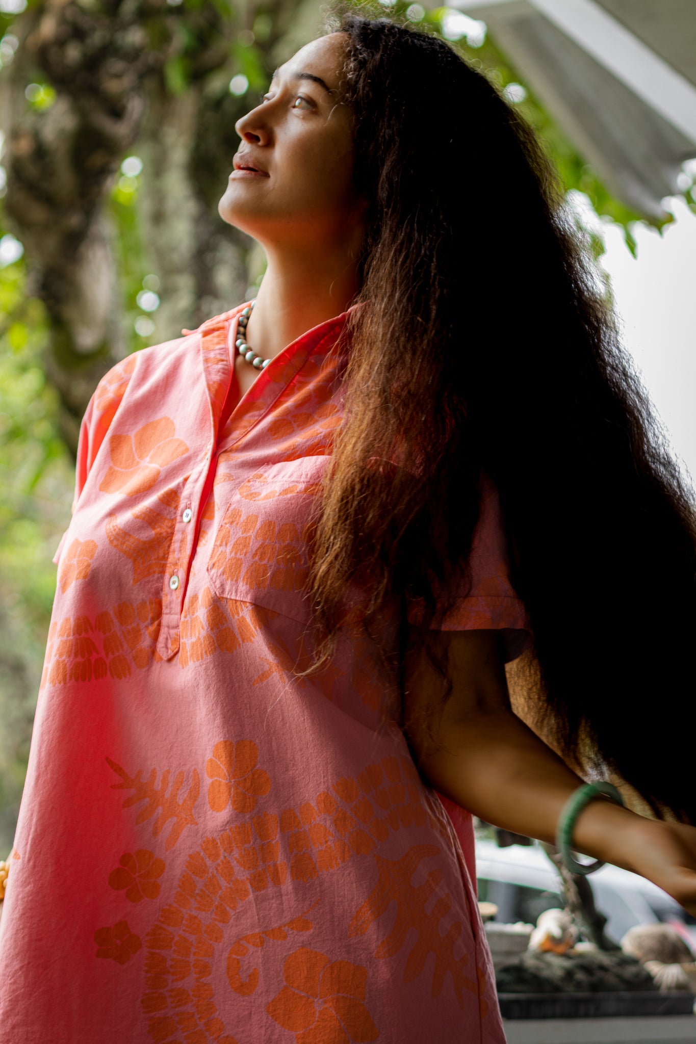 He Aloha no Tahiti | Collared Dress - pink