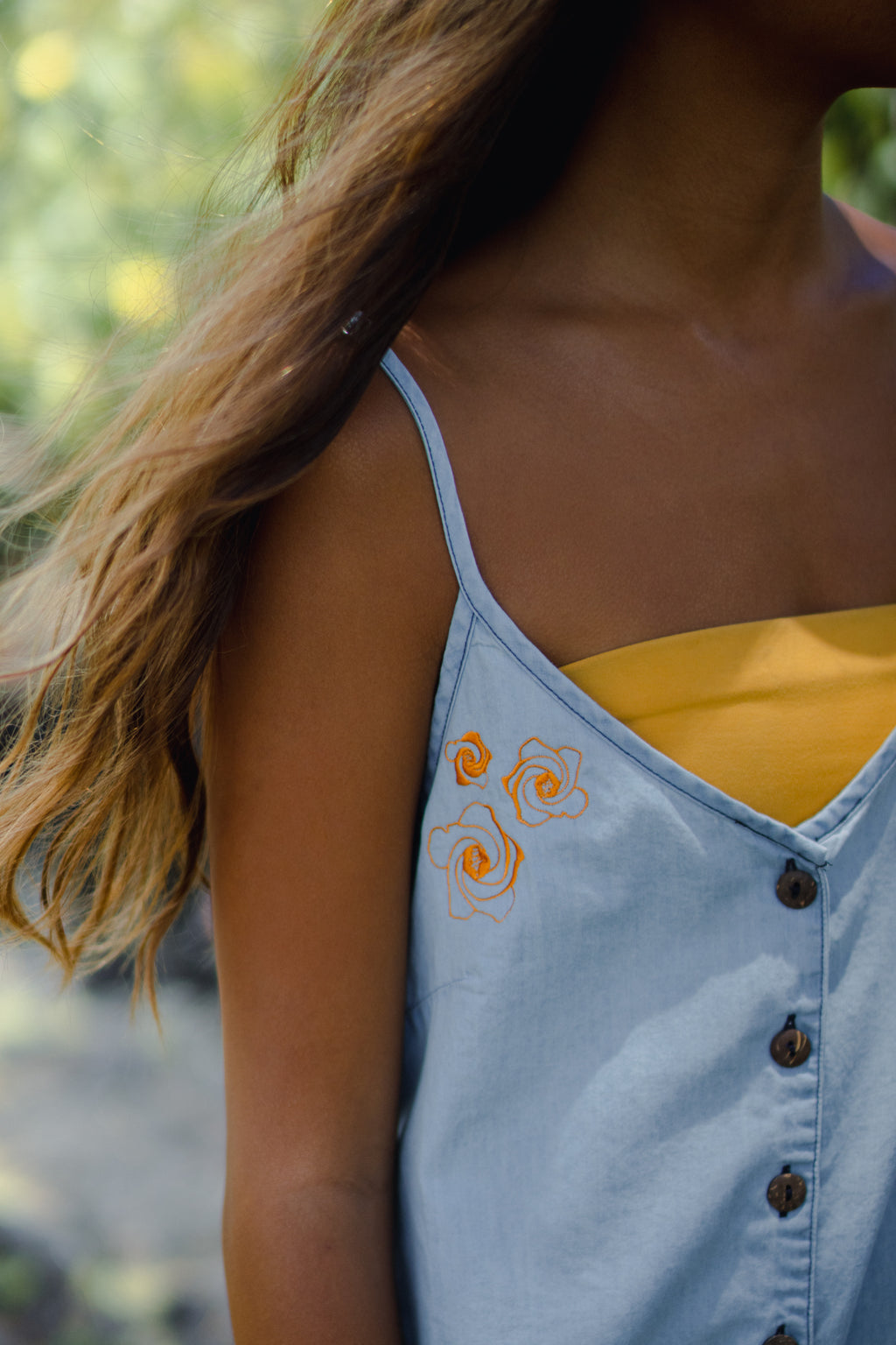Pua Hau | Aeʻo Romper - light denim