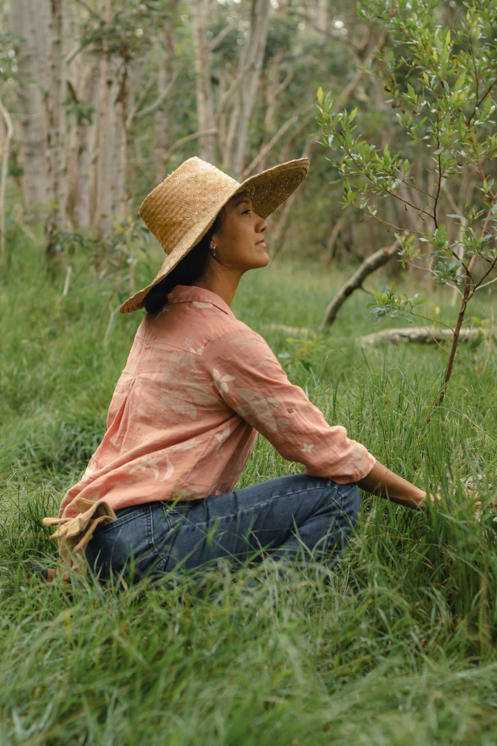 ʻIliahi | Linen Popover Top - dusty rose