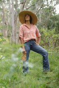 ʻIliahi | Linen Popover Top - dusty rose