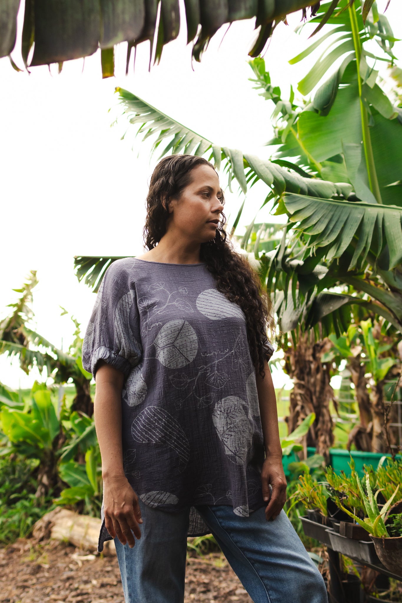 Ipu | Cinched Sleeve Top - grey