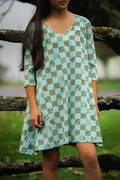 Ipu | 3/4 Sleeve Dress - aqua