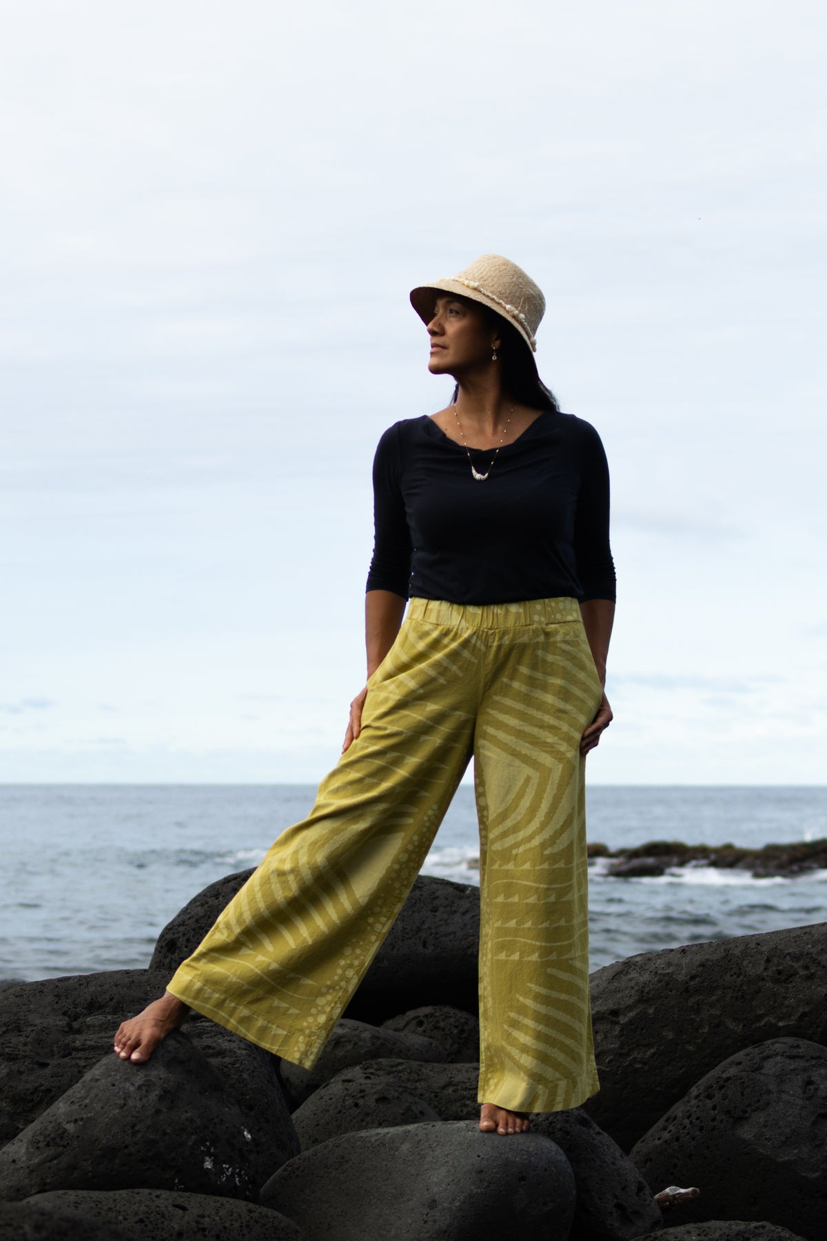 Kīkākapu | Wide leg Pants - mustard