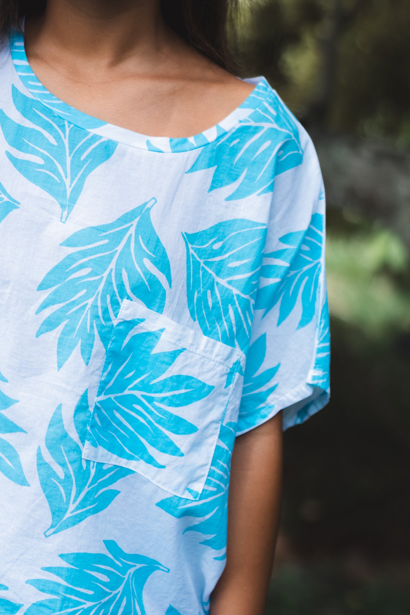 Lau ʻUlu | Cropped Boxy Top - white