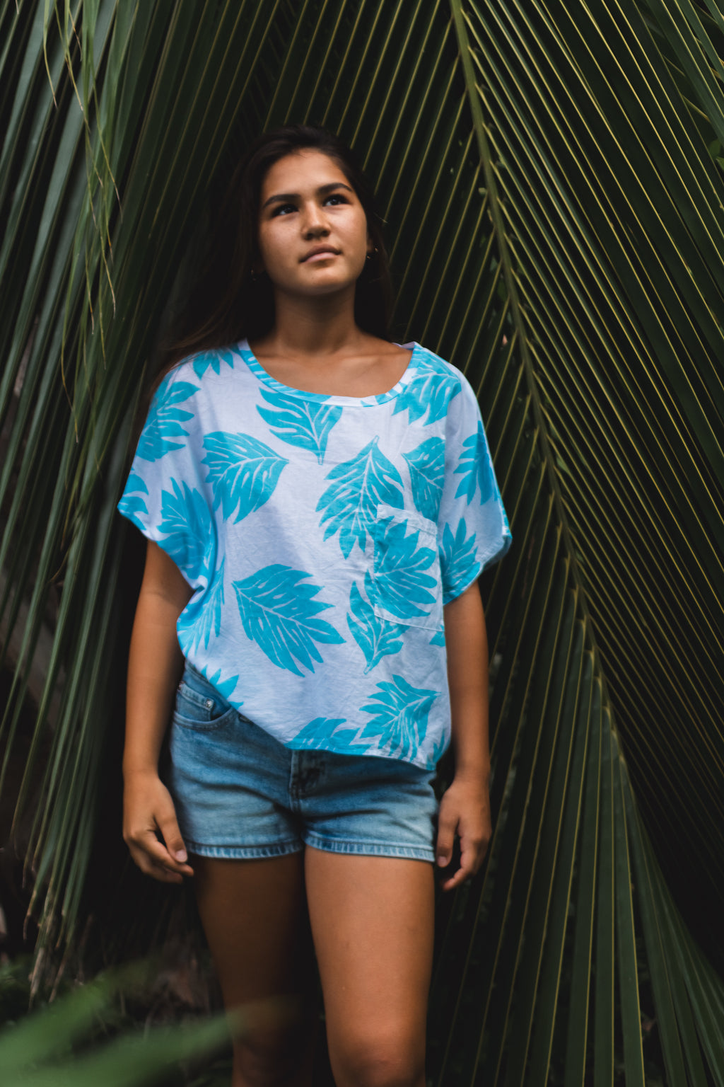 Lau ʻUlu | Cropped Boxy Top - white