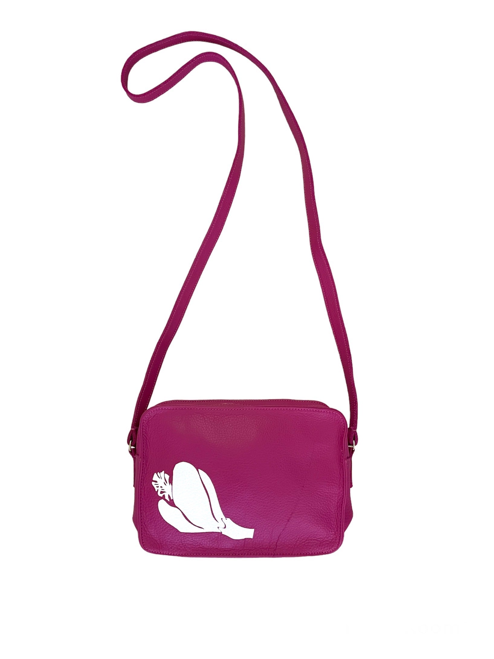 Kaʻilihiwa | Leather crossbody bag - Pua aloalo - pink - *ASF*